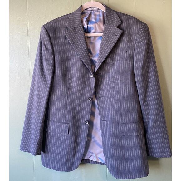 Oscar De La Renta Mens 38R Blazer Sportscoat Gray Wool Jacket Business Office - Picture 14 of 14